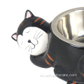 Tazón de alimentación de mascotas Tazón de metal de gato con cerámica